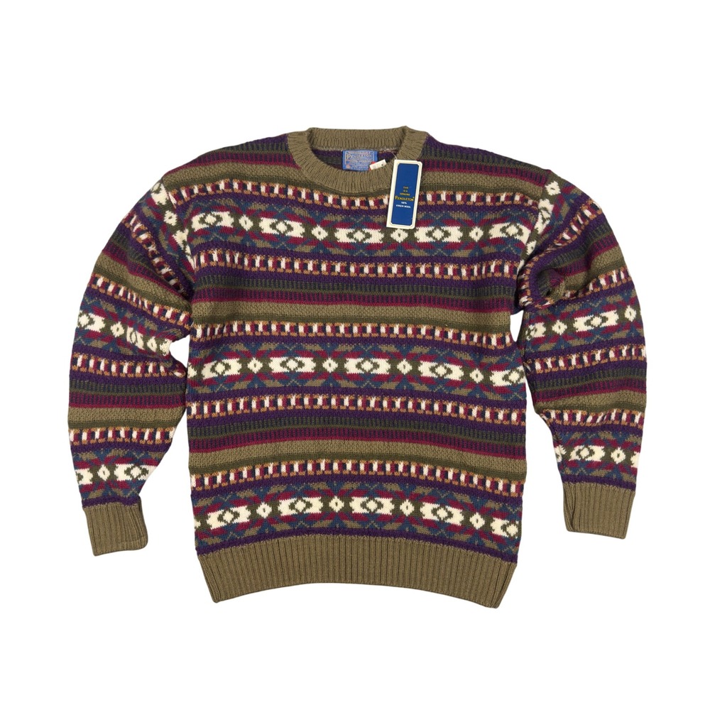 Vtg Pendleton Mens M Fair Isle 100% Virgin Wool Sweater NOS NWT Deadstock